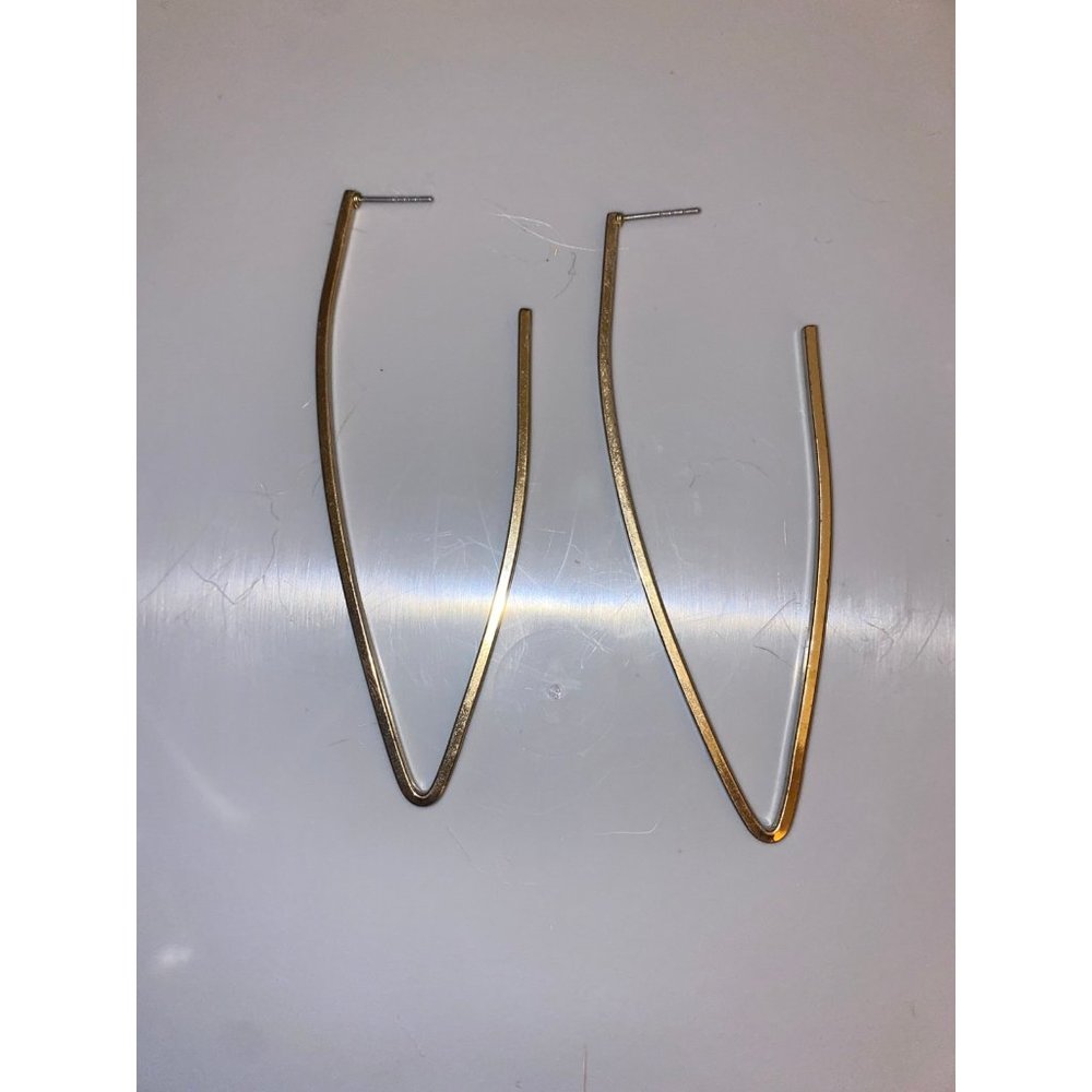 Angular gold earrings